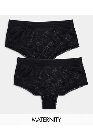 Mama;licious Mamalicious Maternity 2 pack high waisted lace brazillian briefs in