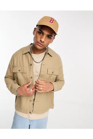 Only & Sons Linen mix overshirt in beige