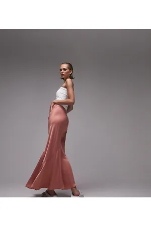 Topshop Fishtail midi skirt in rose