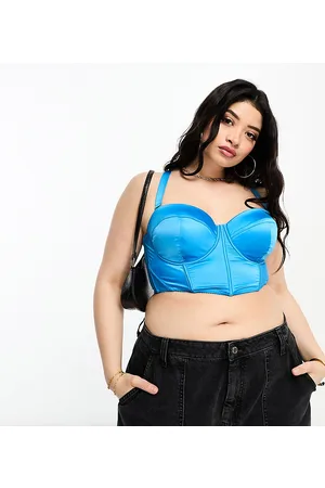 ASOS ASOS DESIGN Curve Satin padded underwire corset with detachable straps in