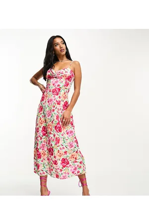 Forever New Slip midi dress in and red floral