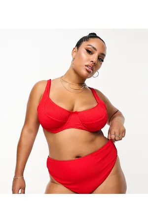 Pieces Pieces Curve exclusive high waist bikini bottoms in