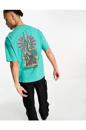 Volcom Alstone t-shirt with back print in teal