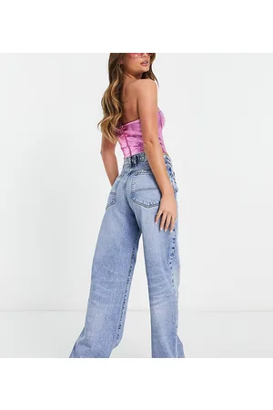 COLLUSION X014 dad jeans with rips in light