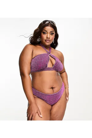 ASOS ASOS DESIGN Curve mix and match glitter hipster bikini bottom in