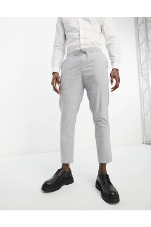 New Look Pull on slim cropped trousers in texture