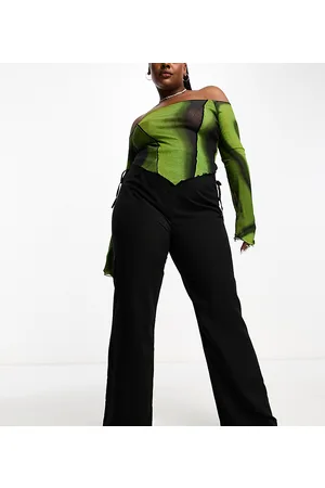 Heartbreak Plus Fit and flare trousers with lace up sides in