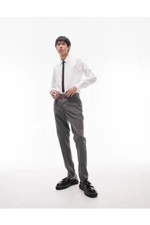 Topman Dark suit trousers with wide belt loop