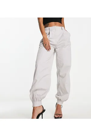 Extro & Vert Nylon cuffed parachute trousers in stone co-ord