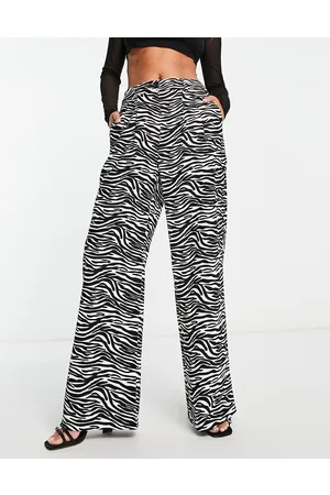 Urban Threads Wide leg trousers in zebra print