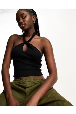 New Look Cut out halter neck top In