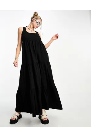 COLLUSION Square neck tiered maxi dress in