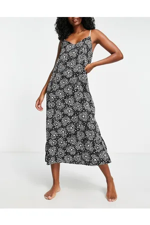 DKNY Satin maxi sleep chemise in print