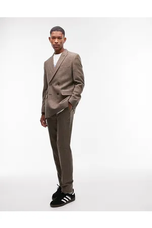 Topman Slim herringbone wool mix warm handle suit jacket in