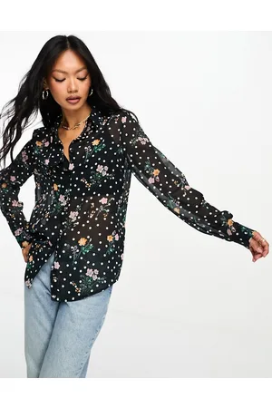 ASOS Long sleeve soft shirt in mixed floral spot print