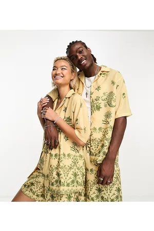 Reclaimed Unisex printed viscose shirt co-ord