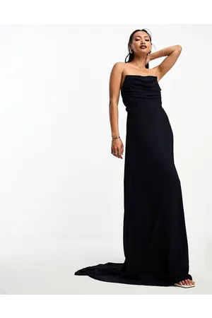 TFNC Bridesmaids bandeu corset detail maxi dress in