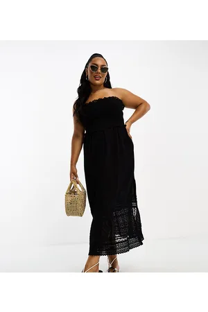 River Island Lace godet detail bandeau maxi dress in