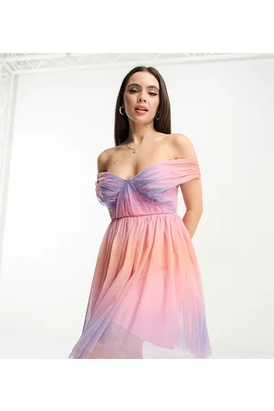 ANAYA Bardot tulle mini dress in ombre