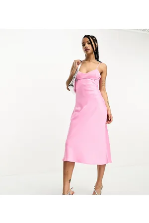 ONLY Satin slip midi dress in