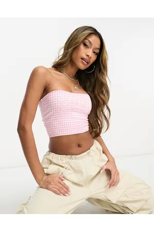 Ellesse Folliero bandeau top in gingham check