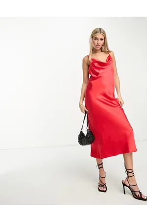New Look Satin cowl neck slip dress in