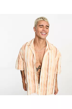 Reclaimed Oversized short sleeve waffle shirt in ombre