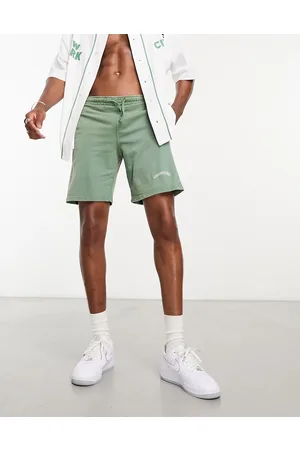 Good For Nothing Co-ord acid wash jersey shorts in khaki with logo print