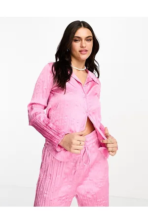 Monki Co-ord crinkle blouse in