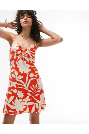 Topshop Jersey rib mini slip dress in floral