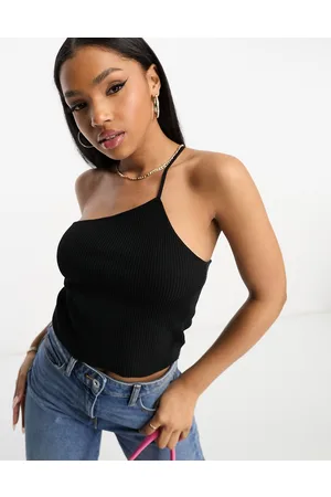 Gilli One shoulder strappy top in