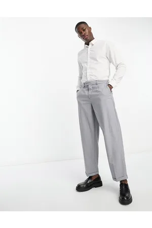New Look Relaxed pleat smart trousers in check