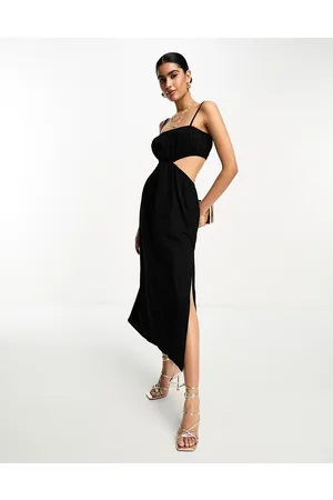 Pretty Lavish Ruched cut-out midaxi dress in