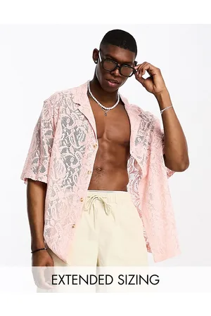 ASOS Dropped shoulder oversized revere shirt in light lace