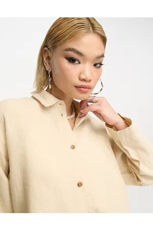 People Tree Relaxed linen shirt co-ord in stone
