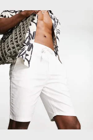 Only & Sons Linen mix elasticated waist shorts in