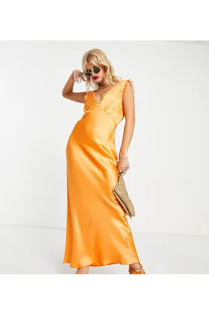 Reclaimed Inspired limited edition satin maxi dress with lace detail