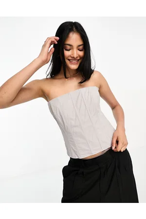 Extro & Vert Structured bandeau corset top in stone