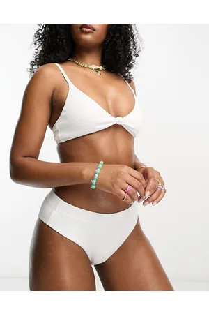 Roxy Love The Surf rib bikini bottom in white