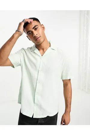River Island Linen revere shirt in
