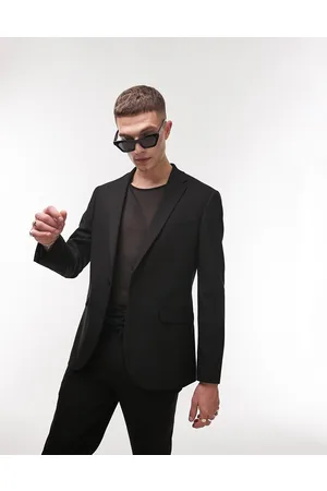 Topman Stretch slim textured suit jacket in