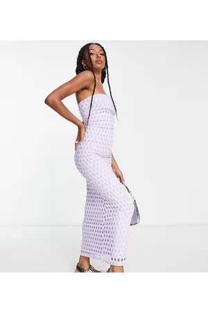 COLLUSION Hole bandeau maxi dress in lilac