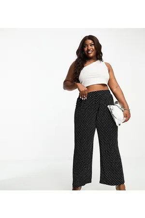 Yours Wide leg trousers in mini dot print