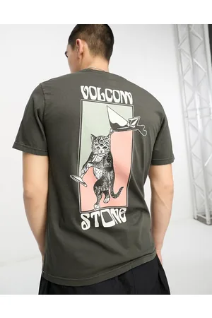 Volcom Feline t-shirt with back print in washed
