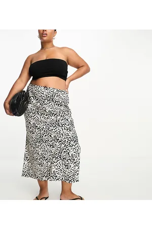 River Island Bias cut midi skirt in polka dot