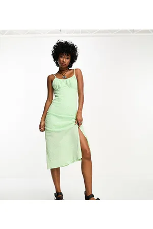 ONLY Exclusive midi dress with side slit in floral