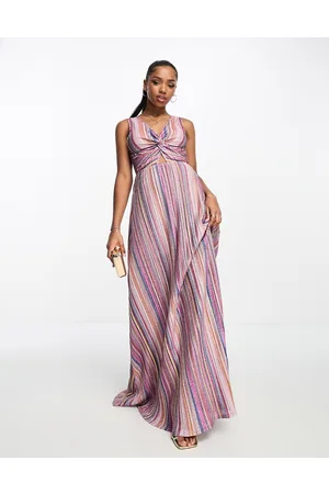 Style Cheat Knitted midi dress in stripe