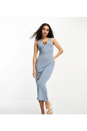 River Island Ring detail column midi dress in