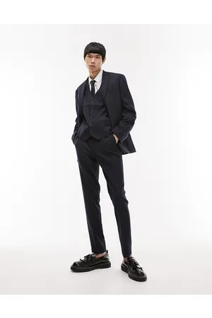 Topman Skinny textured suit trousers in