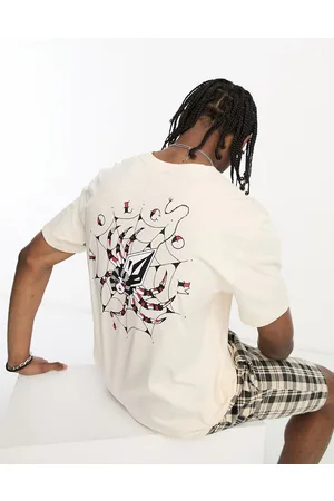 Volcom Lintell t-shirt with back print in cream